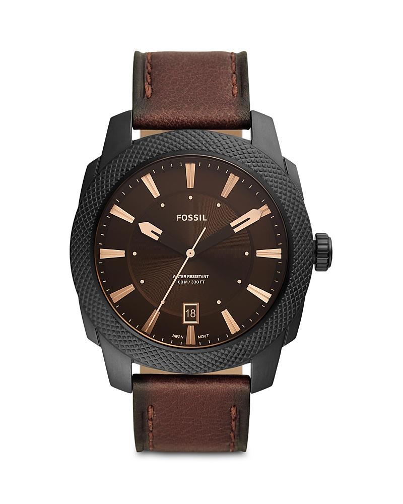 Fossil Machine Leather Strap Watch, 49mm Product Image