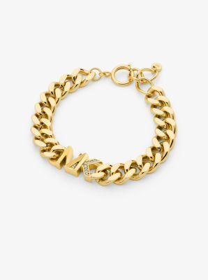 Michael Kors 14K Gold-Plated Statement Logo Collar Necklace Product Image