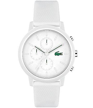 Lacoste Men  L 12.12. Chrono White Silicone Strap Watch Product Image