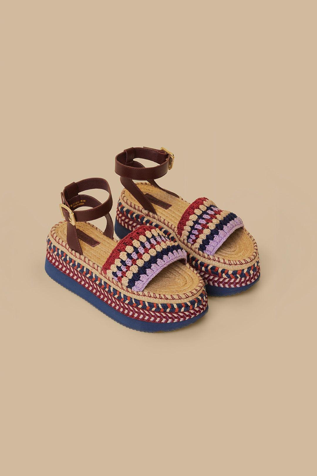 Marsala Crochet Espadrille Flatform Product Image