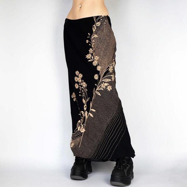 Low Waist Floral Print Maxi Straight Fit Skirt Product Image