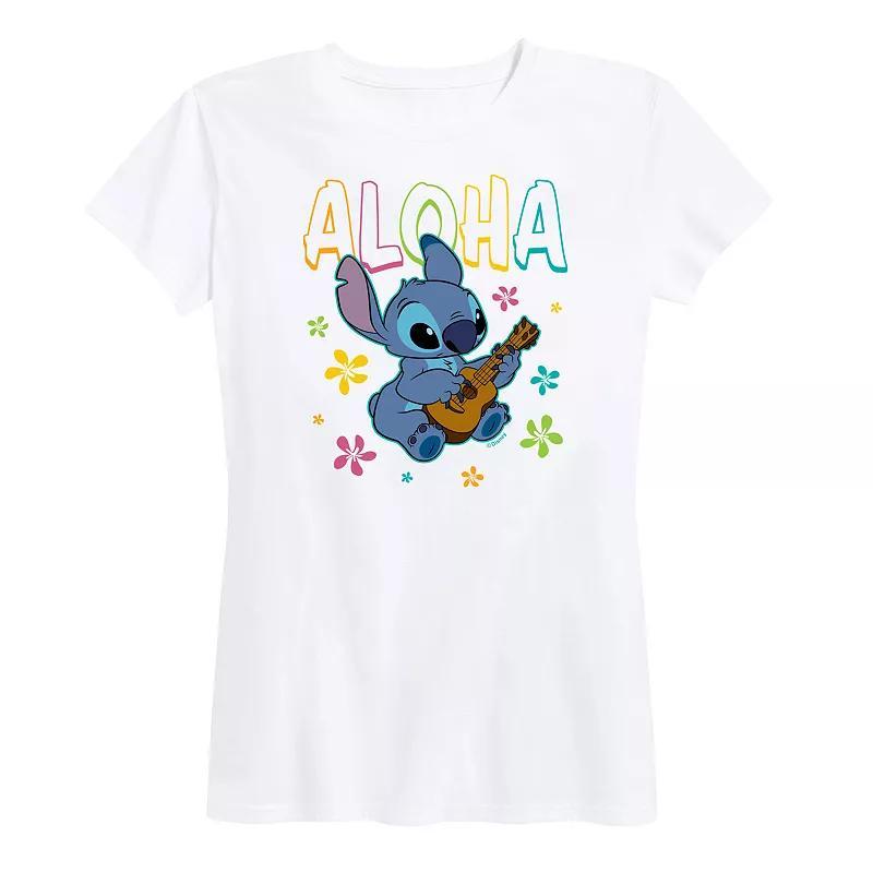 Disneys Lilo & Stitch Womens Aloha Stitch Graphic Tee Product Image