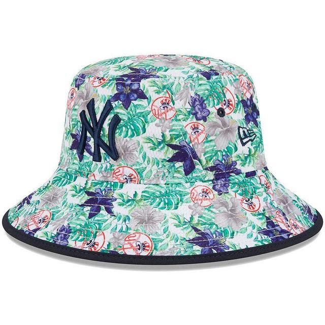 Mens New Era New York Yankees Tropic Floral Bucket Hat, Blue Product Image