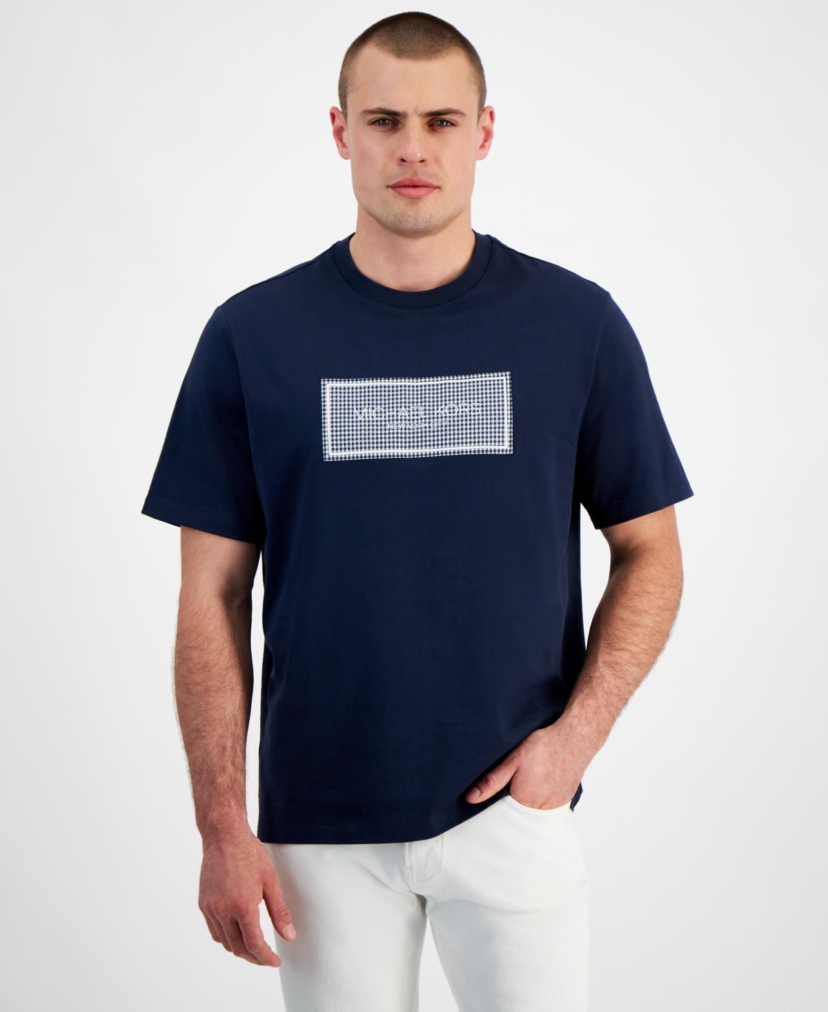 Michael Kors Mens Seersucker Label Logo T-Shirt Product Image