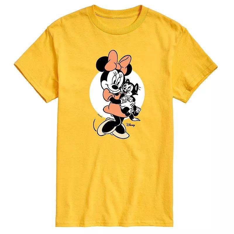 Disneys Minnie Mouse & Figaro Mens Graphic Tee Brt Pink Product Image