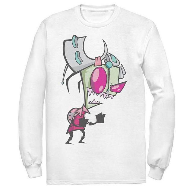 Mens Nickelodeon Invader Zim Menacing Laugh Tired Gir Portrait Long Sleeve Graphic Tee Product Image