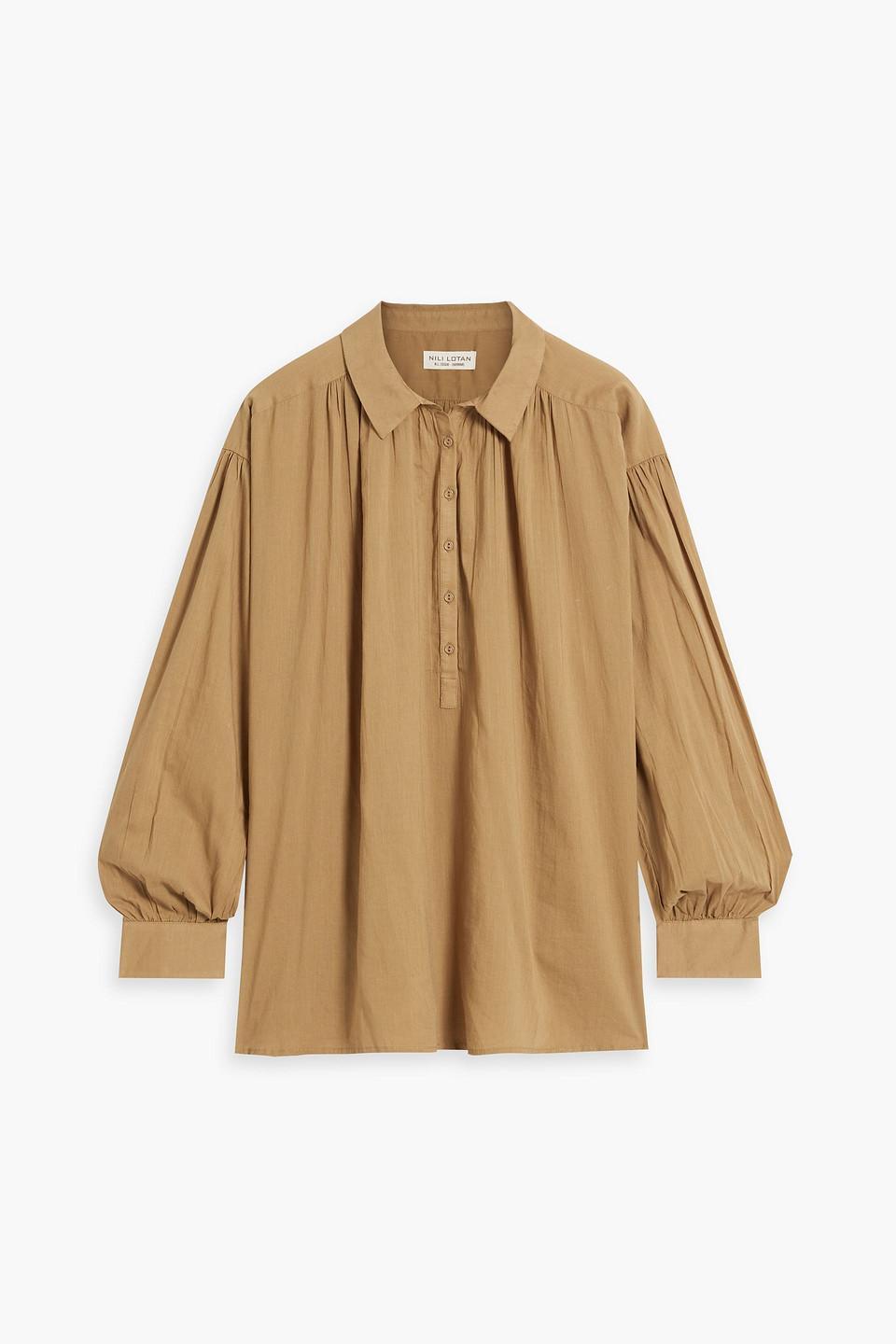 Miles Cotton-gauze Blouse In Mushroom Product Image