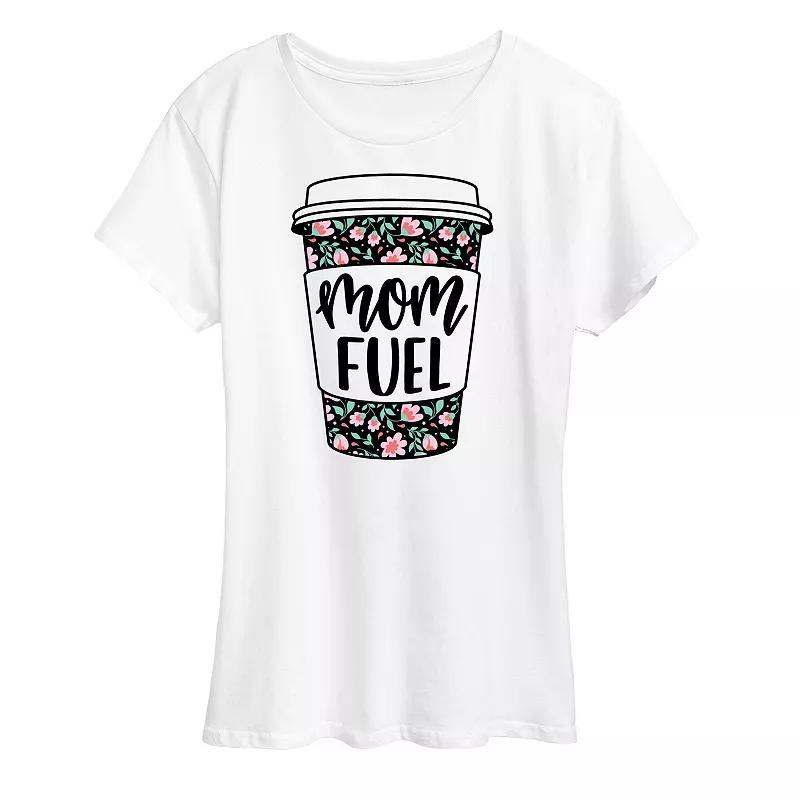 Womens Mom Fuel Floral Coffee Graphic Tee Product Image