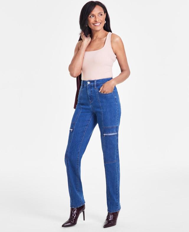 I.n.c. International Concepts Womens High-Rise Straight-Leg Jeans, Created for Macys Product Image