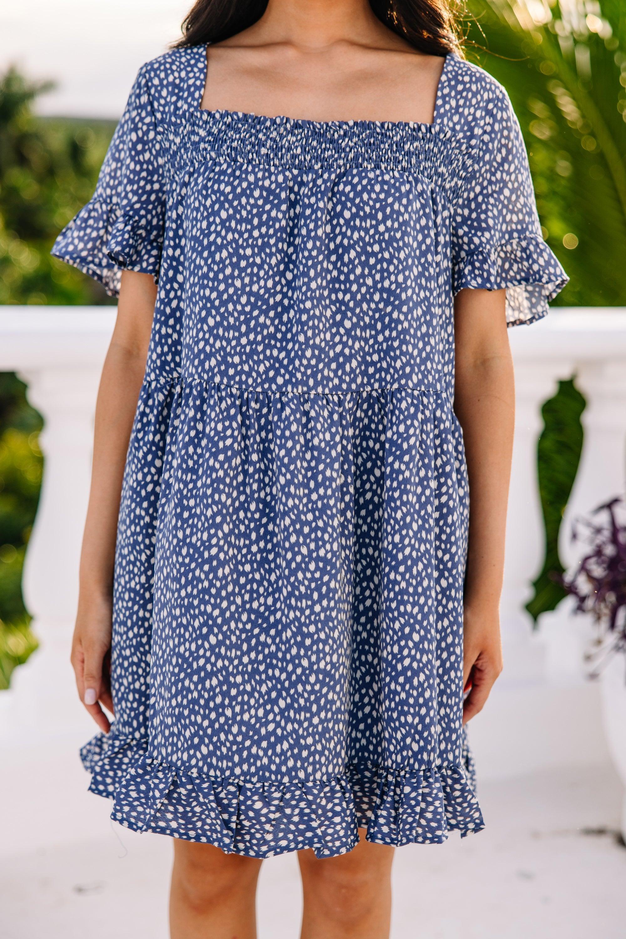 Dusk Till Dawn Denim Blue Spotted Dress Female Product Image