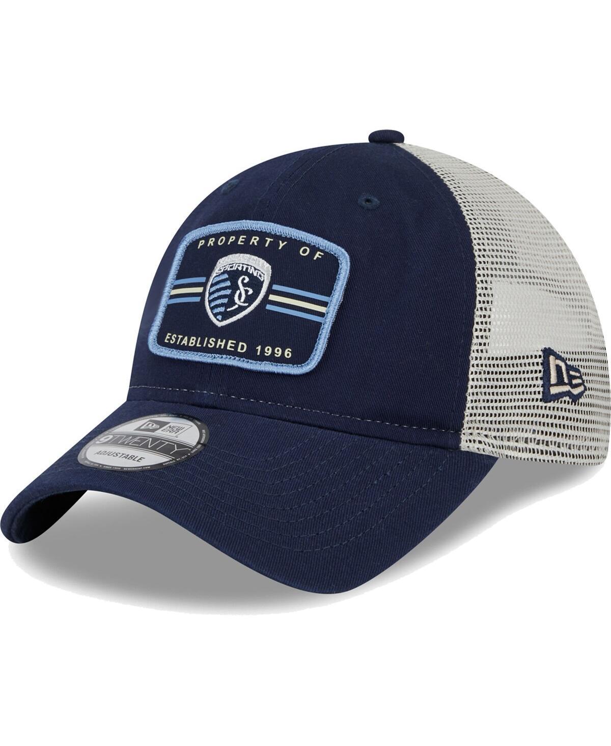 Mens New Era Navy Sporting Kansas City Property 9TWENTY Snapback Hat Product Image