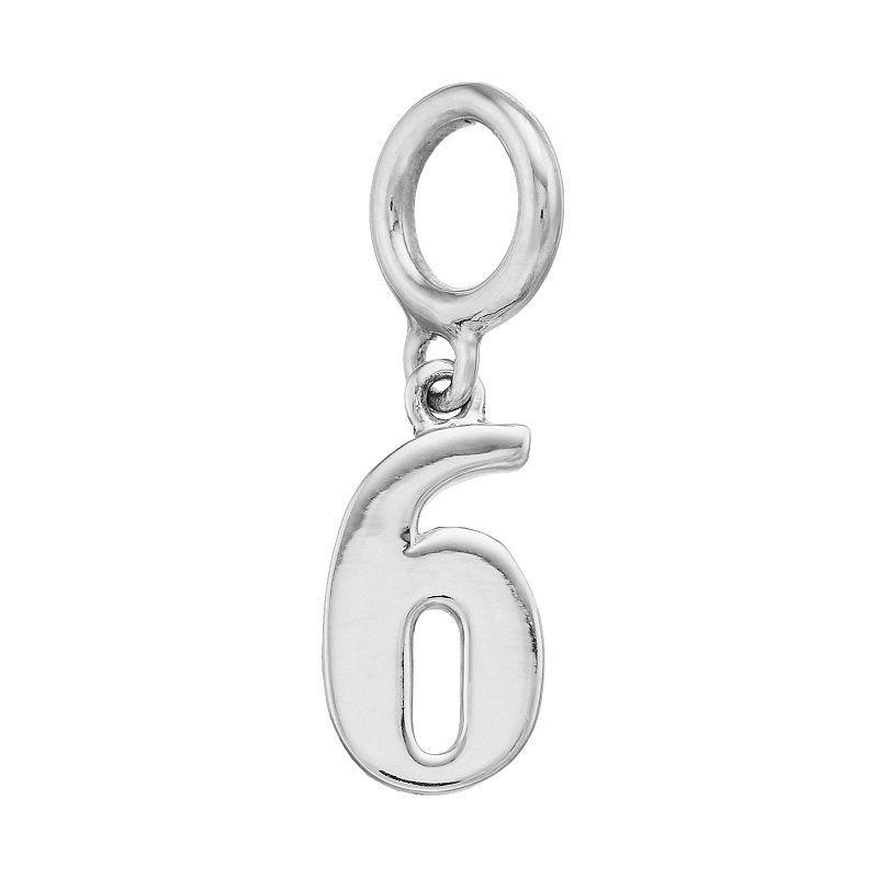 Lavish by TJM Sterling Silver Number Charm, Womens, Sterling 8 Product Image