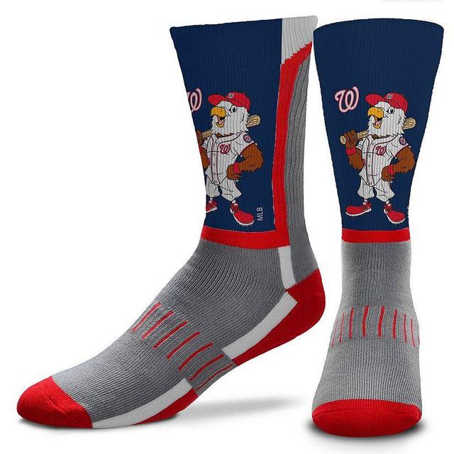 Mens For Bare Feet Washington Nationals Mascot Snoop V-Curve Crew Socks Product Image