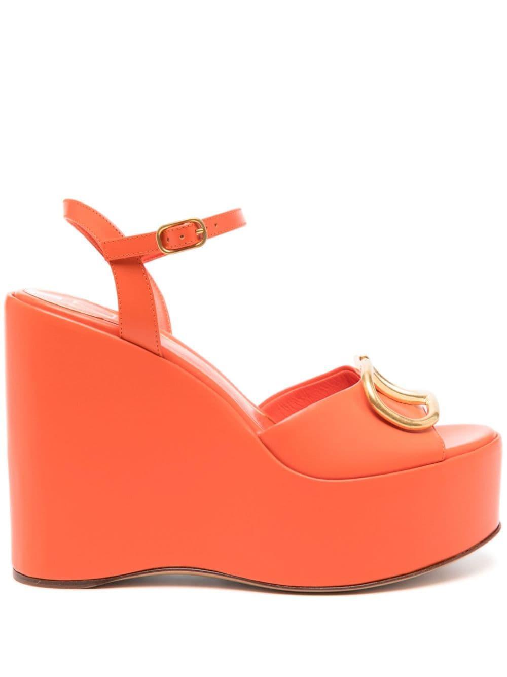 Vlogo Leather Sandals In Orange Product Image