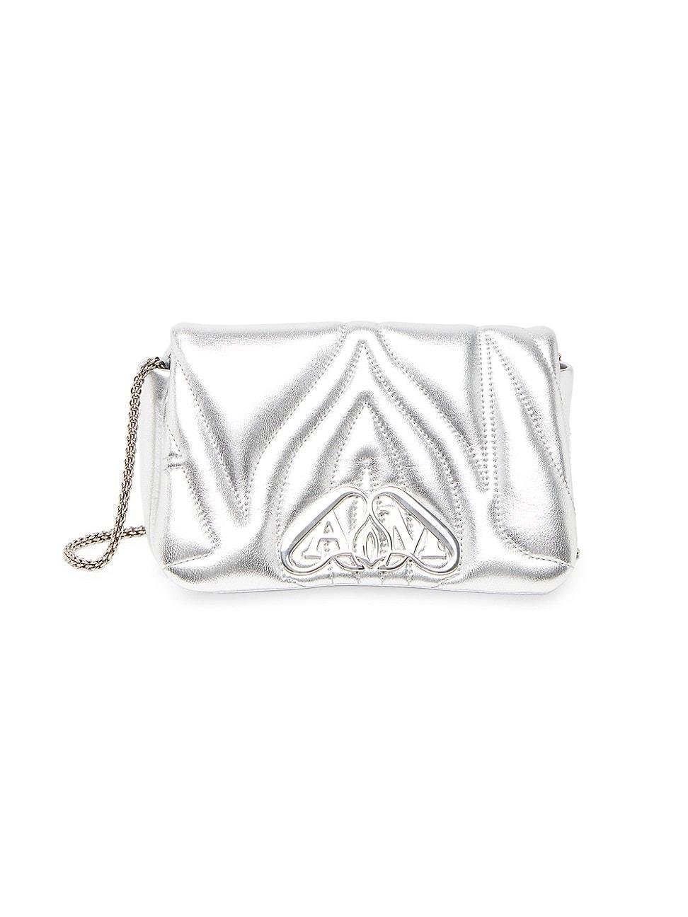 Womens The Mini Seal Metallic Leather Shoulder Bag Product Image