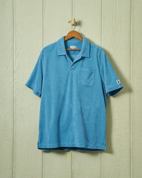 Terrycloth Polo in Mid Blue Product Image