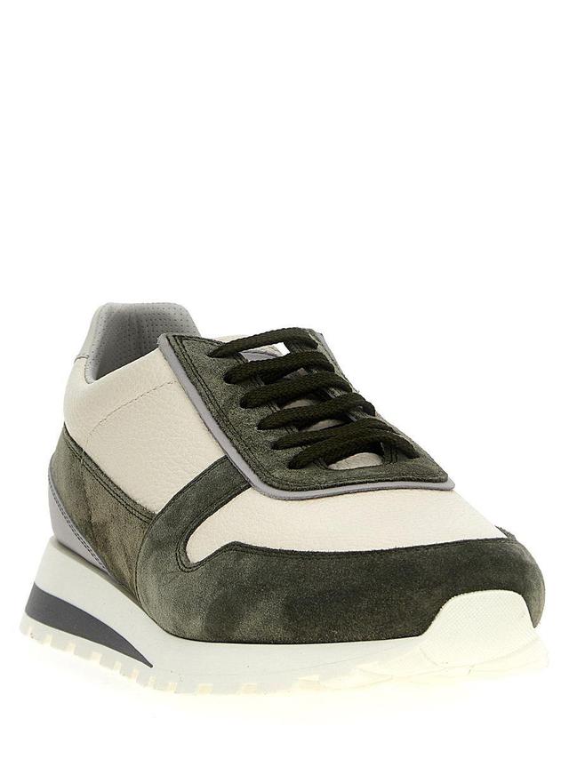 BRUNELLO CUCINELLI Suede Leather Sneakers In Green Product Image