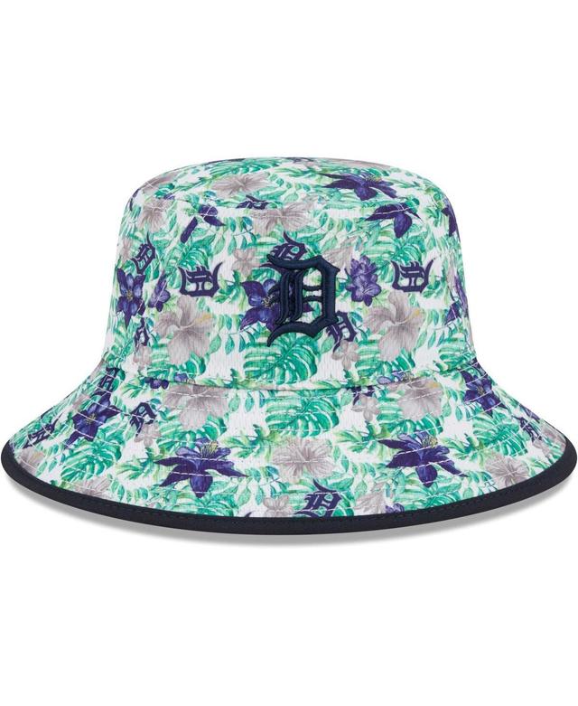 Mens New Era Detroit Tigers Tropic Floral Bucket Hat, Blue Product Image