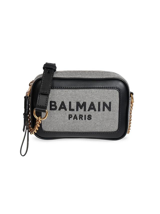 Balmain B-Army Logo Canvas & Leather Crossbody Camera Bag Product Image