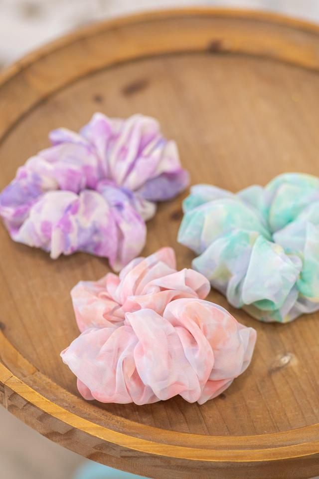 Mint, Pink And Purple Scrunchie Set Product Image