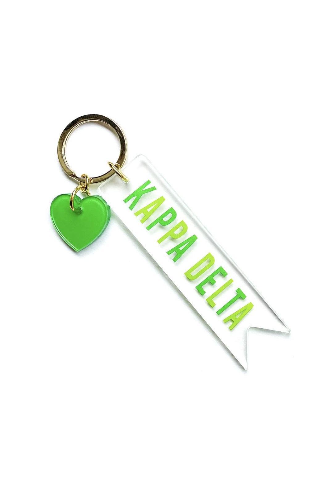 Sorority Acrylic Keychain with Heart Charm Female Product Image