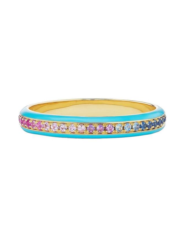 Womens Ombr 18K Yellow Gold, Enamel & Multi-Gemstone Ring Product Image