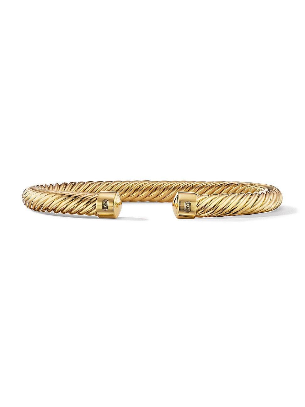 Mens Cable Cuff Bracelet In 18K Yellow Gold Product Image