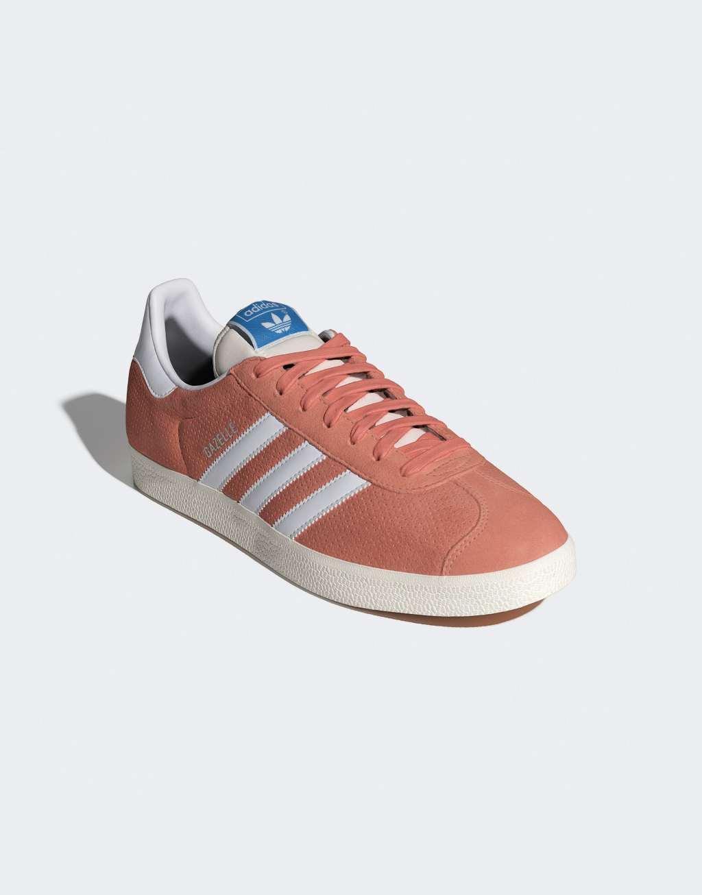 adidas Originals Gazelle sneakers in peach and white Product Image