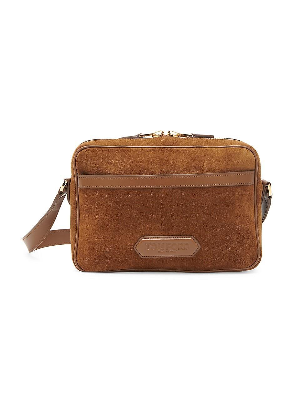 Mens Suede & Leather Small Messenger Bag Product Image