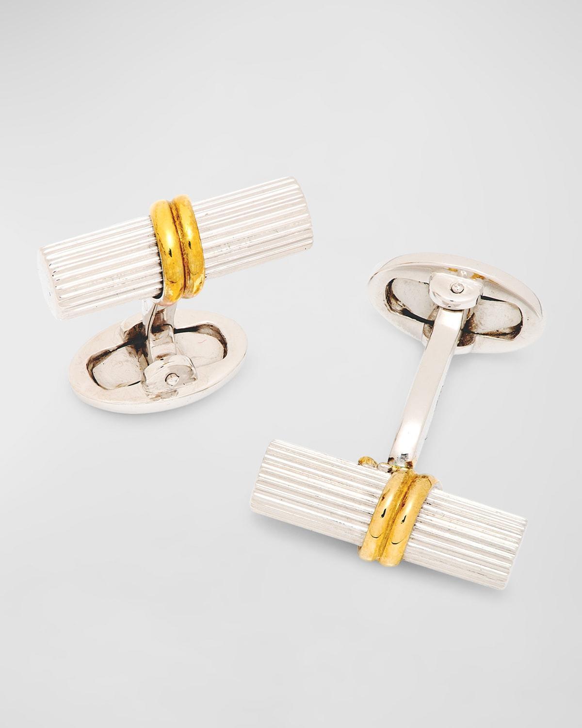 Mens Two-Tone Tube Cufflinks Product Image