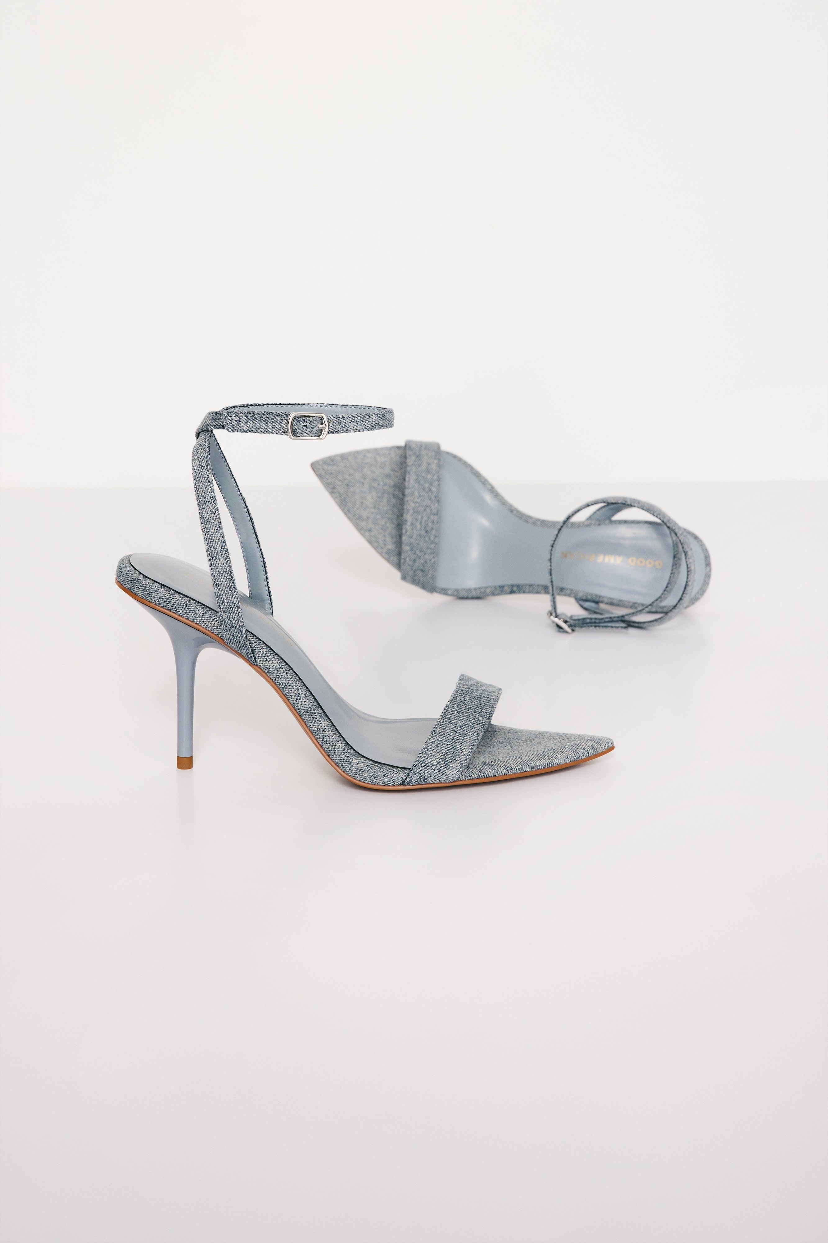 BARELY THERE STRAP HEEL | INDIGO002 Product Image