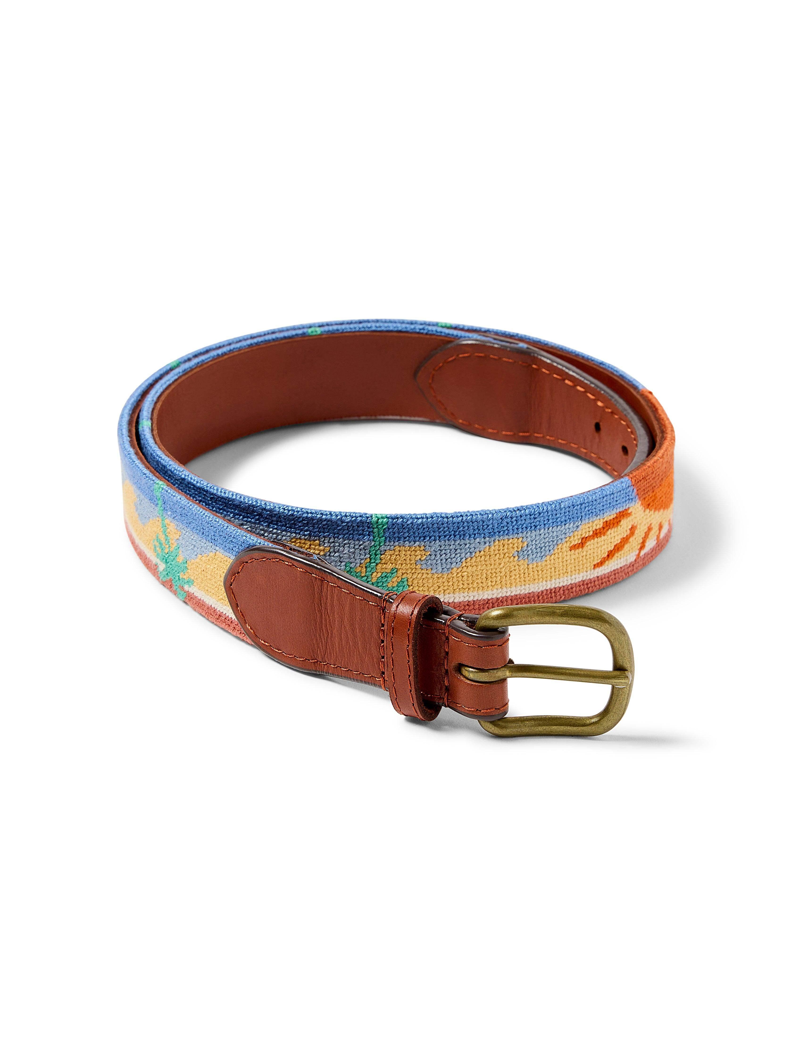 Sun And Waves Embroidered Belt - Sun And Wave Male Product Image