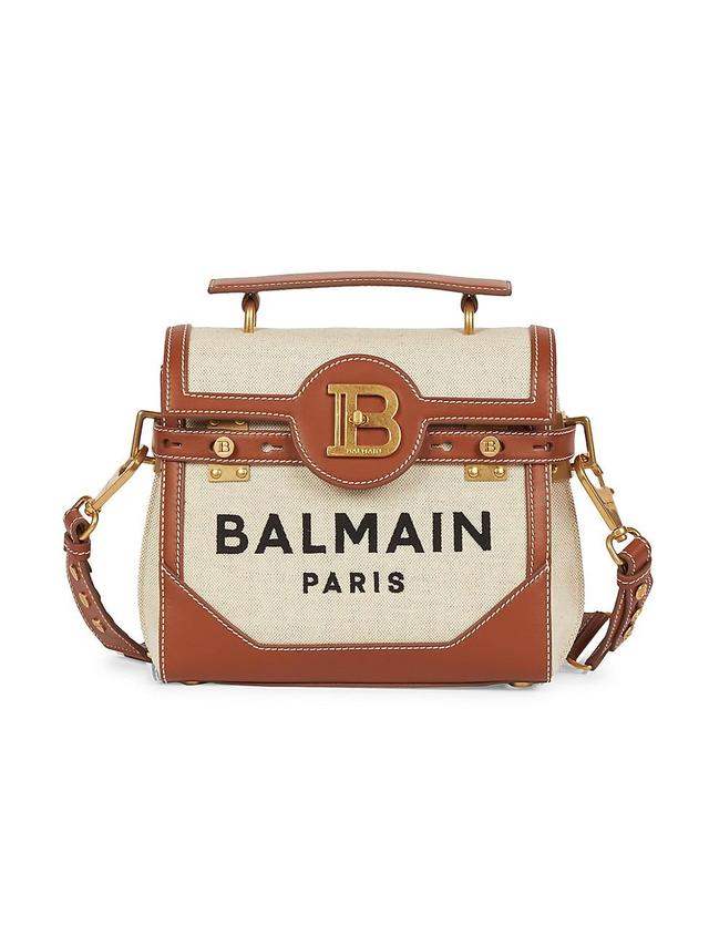 Balmain B-Buzz 23 Canvas & Leather Top Handle Bag Product Image