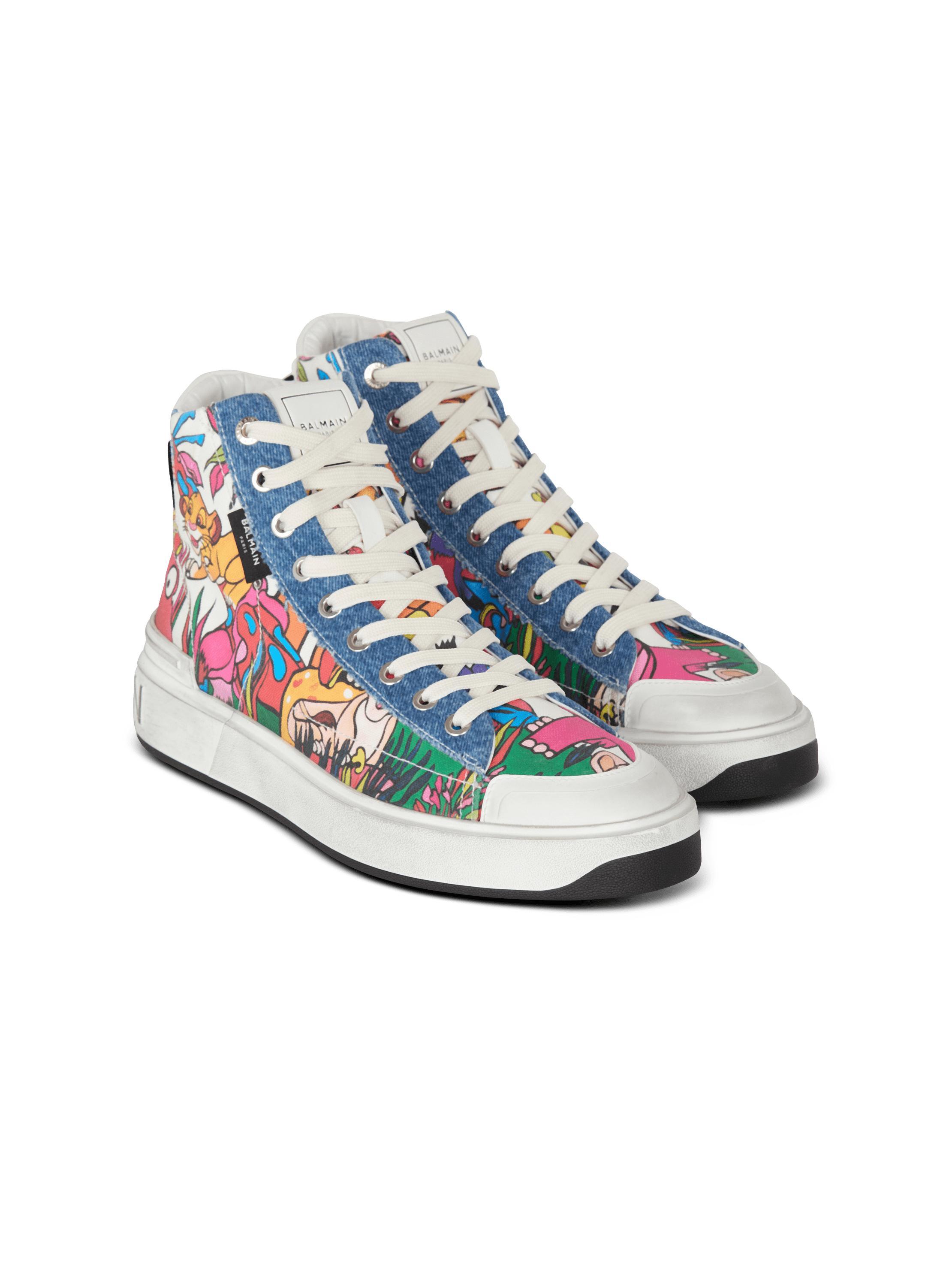 Disney x Balmain: The Lion King - B-Court High Top trainers with Enfant Précoce print Product Image