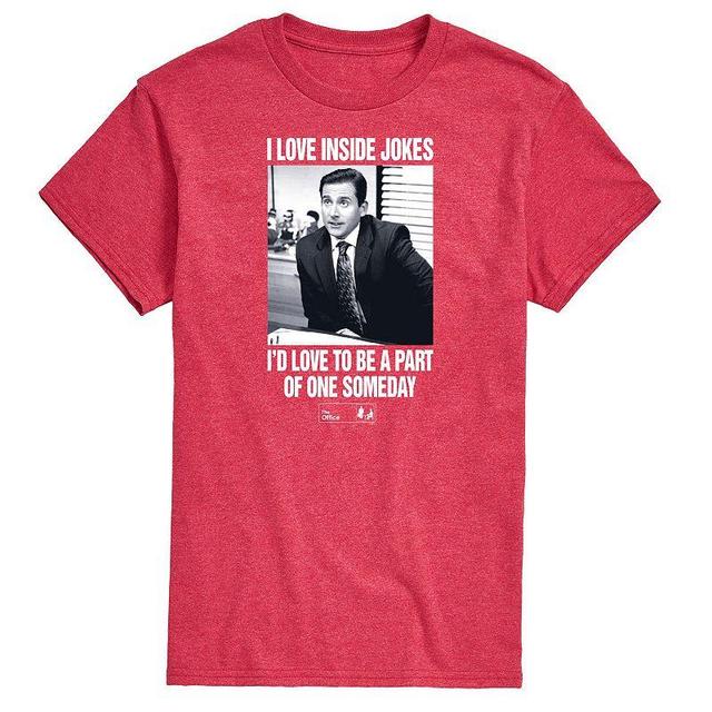 Mens The Office Michael Inside Jokes Tee Red Product Image