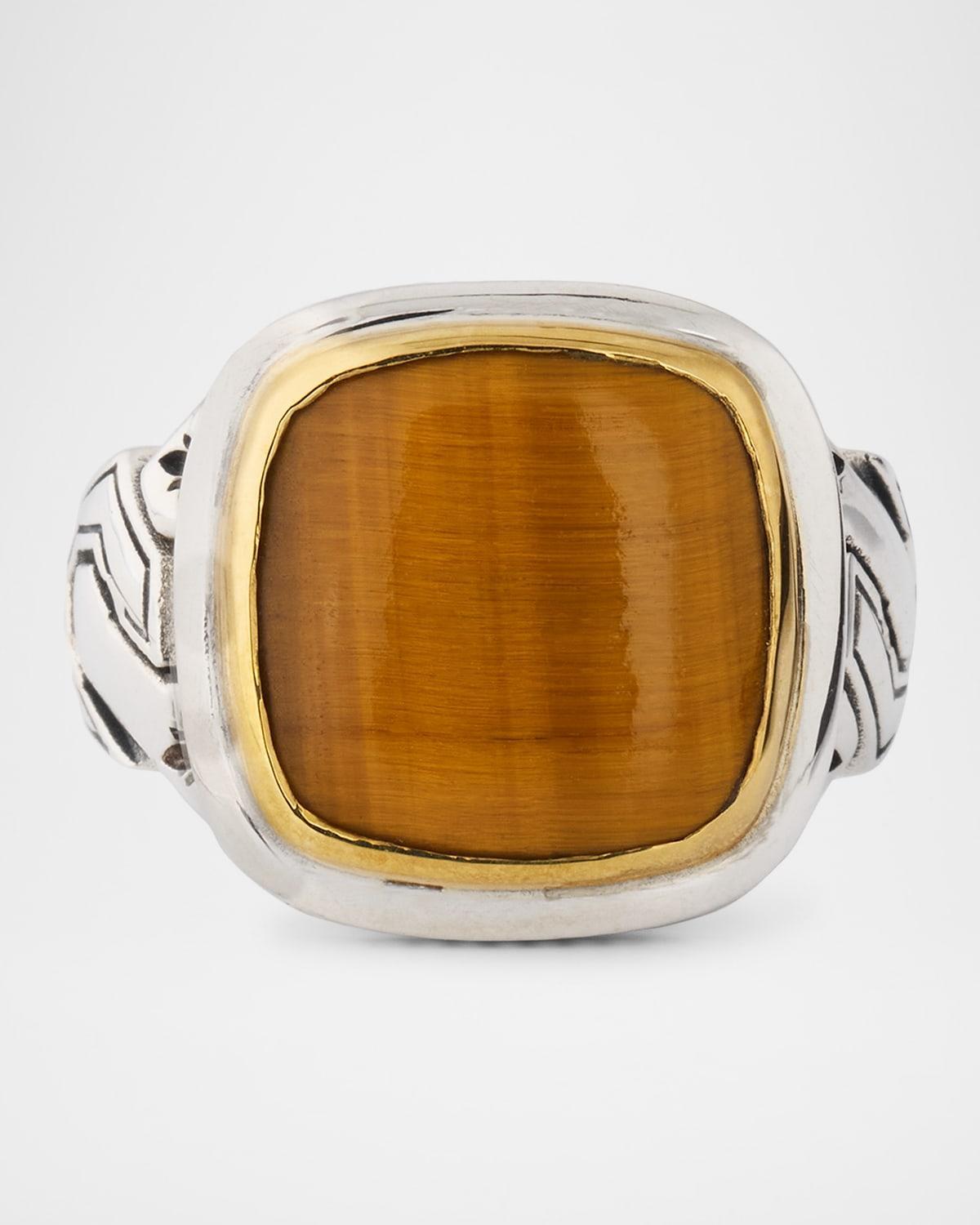 Men's Sterling Silver and Bronze Tigers Eye Ring Product Image