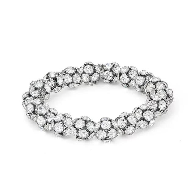 Simply Vera Vera Wang Silver Tone Crystal Ball Stretch Bracelet, Womens, Clear Product Image