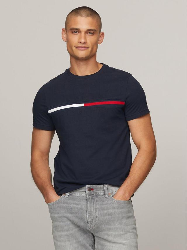 Tommy Hilfiger Men's Embroidered Flag Logo T-Shirt Product Image