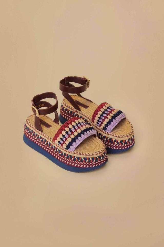 Marsala Crochet Espadrille Flatform, MARSALA / 6 Product Image