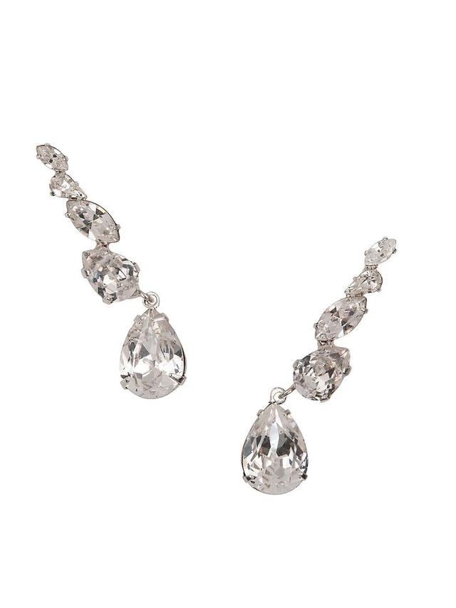 Womens Roxie Rhodium-Plated & Crystal Drop Earrings Product Image