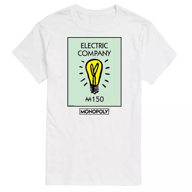 Big & Tall Monopoly Electric Company Graphic Tee, Mens Heather Grey Product Image