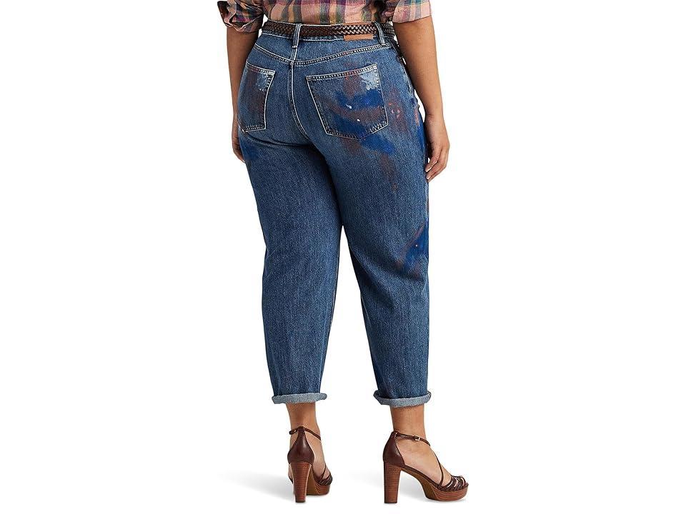 Lauren Ralph Lauren Plus-Size High-Rise Relaxed Cropped Jean (Atlas Wash) Women's Jeans Product Image