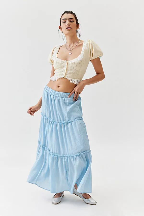 Urban Renewal Remnants Crepe Tiered Midi Skirt Womens at Urban Outfitters Product Image