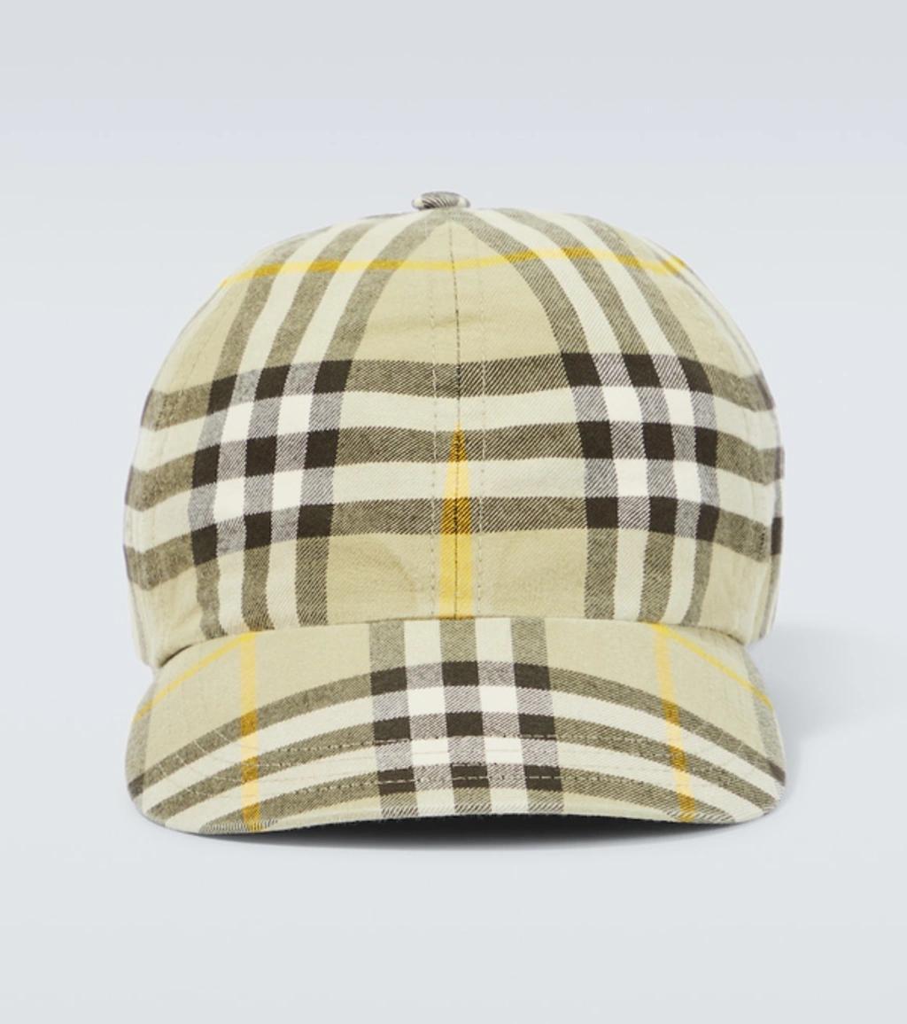 BURBERRY Check Cotton Baseball Cap In Beige Product Image