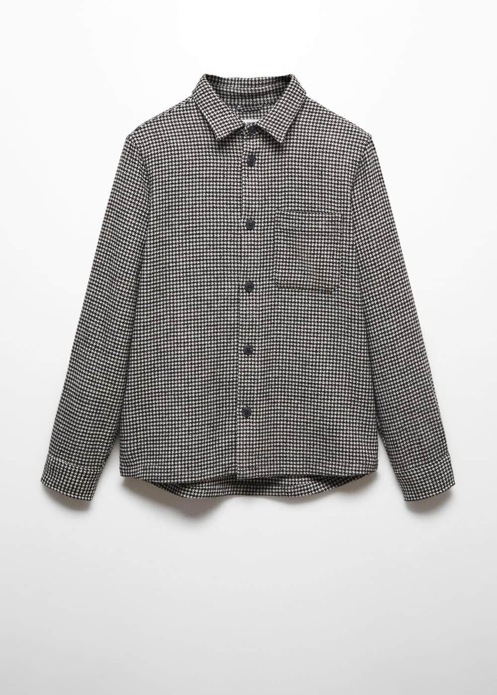 MANGO MAN - Houndstooth overshirt blackMen Product Image