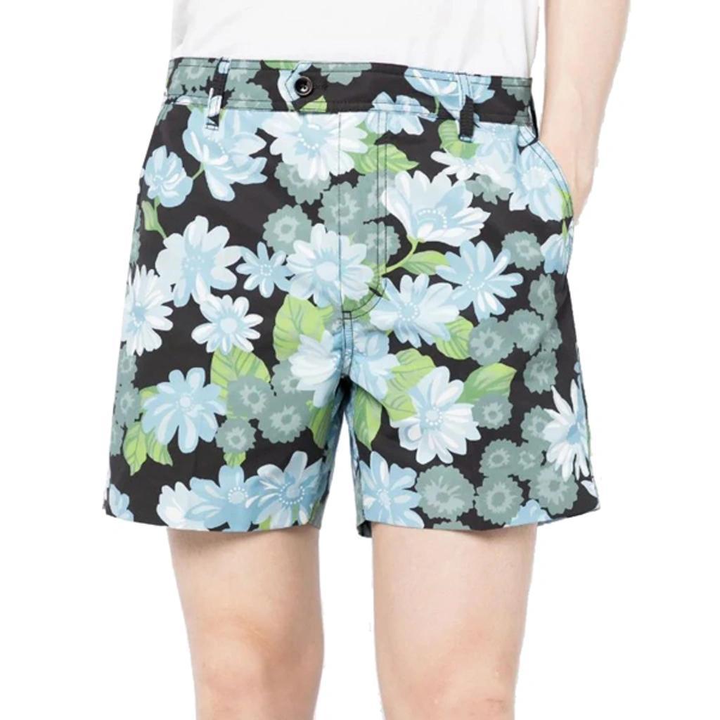 Flower Print Shorts In Blue Product Image