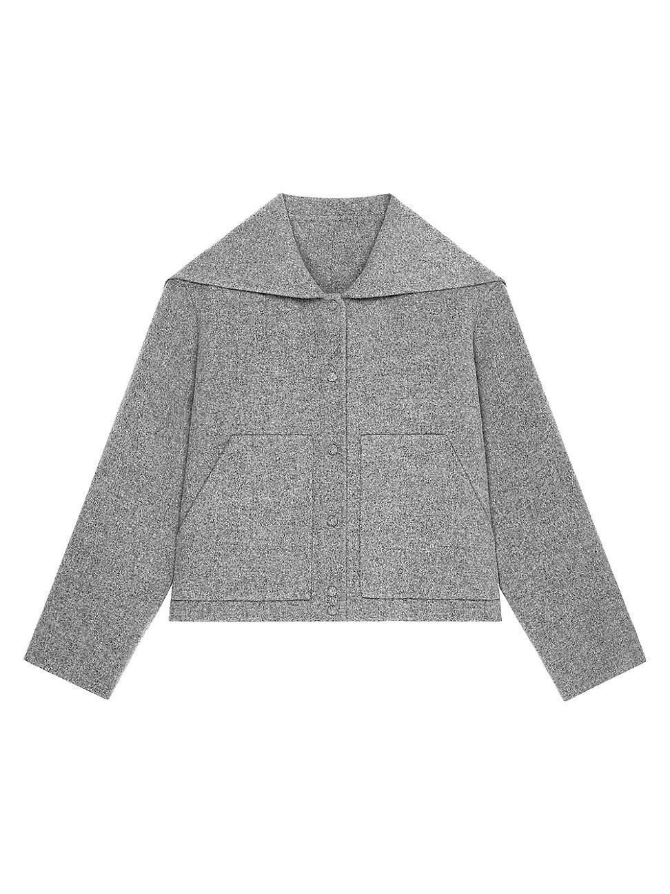 Womens Hooded Jacket in Double Face Wool Product Image