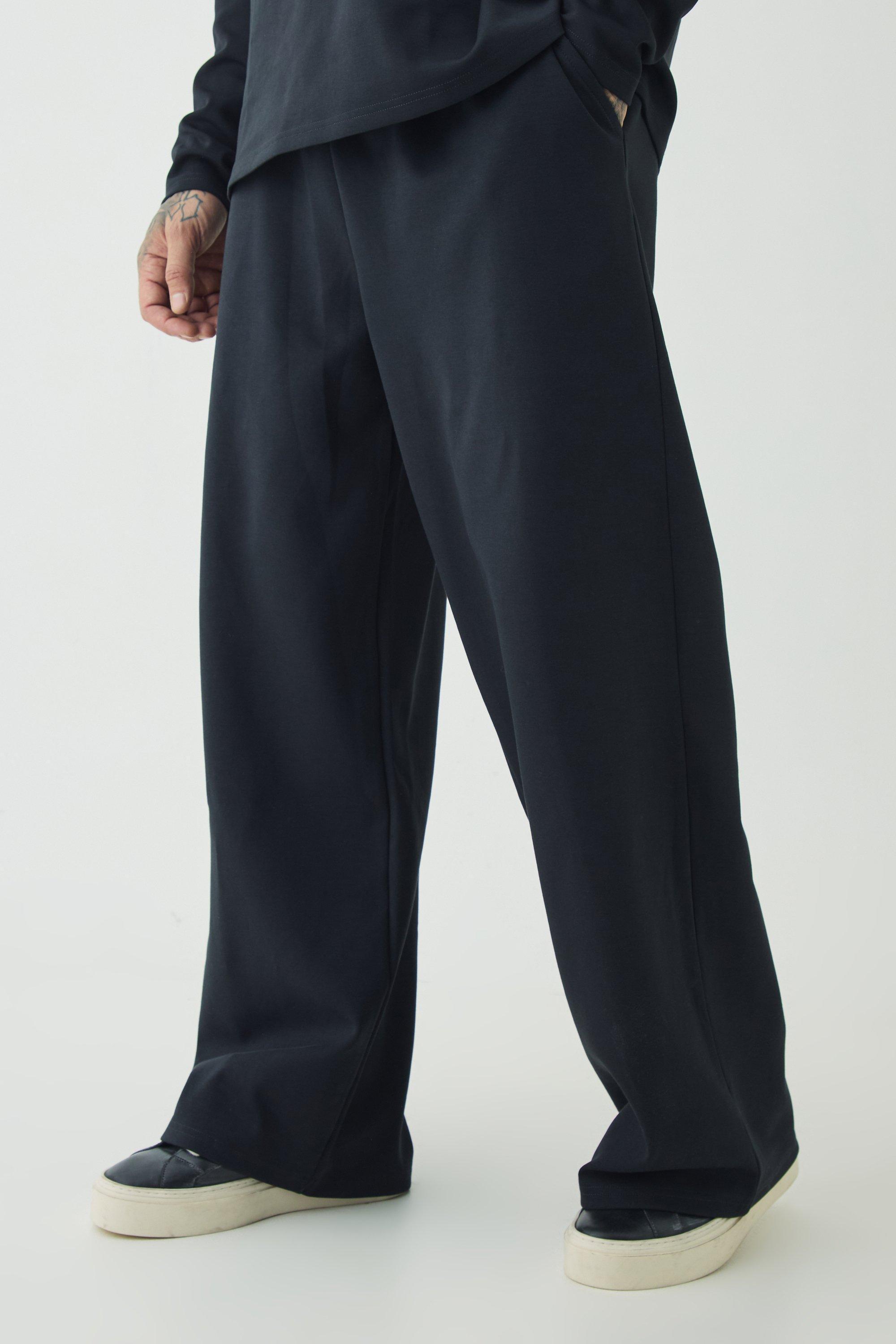 Tall Interlock Smart Wide Leg Pants | boohooMAN USA Product Image