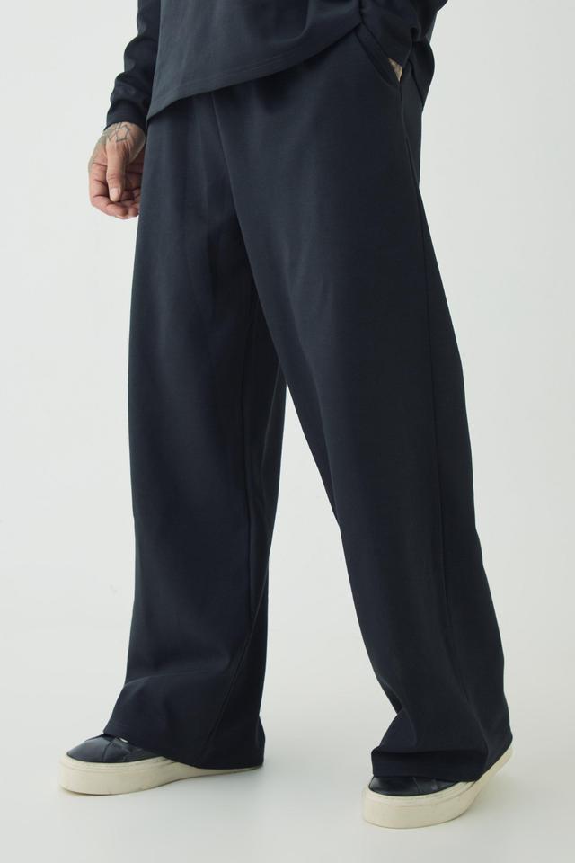 Tall Interlock Smart Wide Leg Pants | boohooMAN USA Product Image