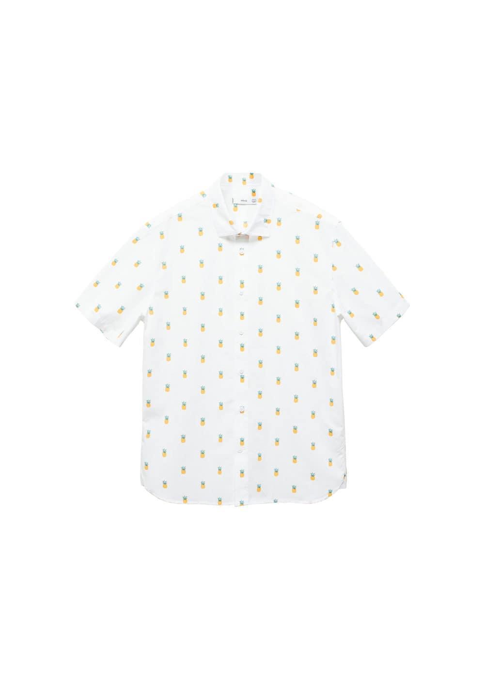 MANGO MAN - 100% cotton shirt with pineapple print whiteMen Product Image